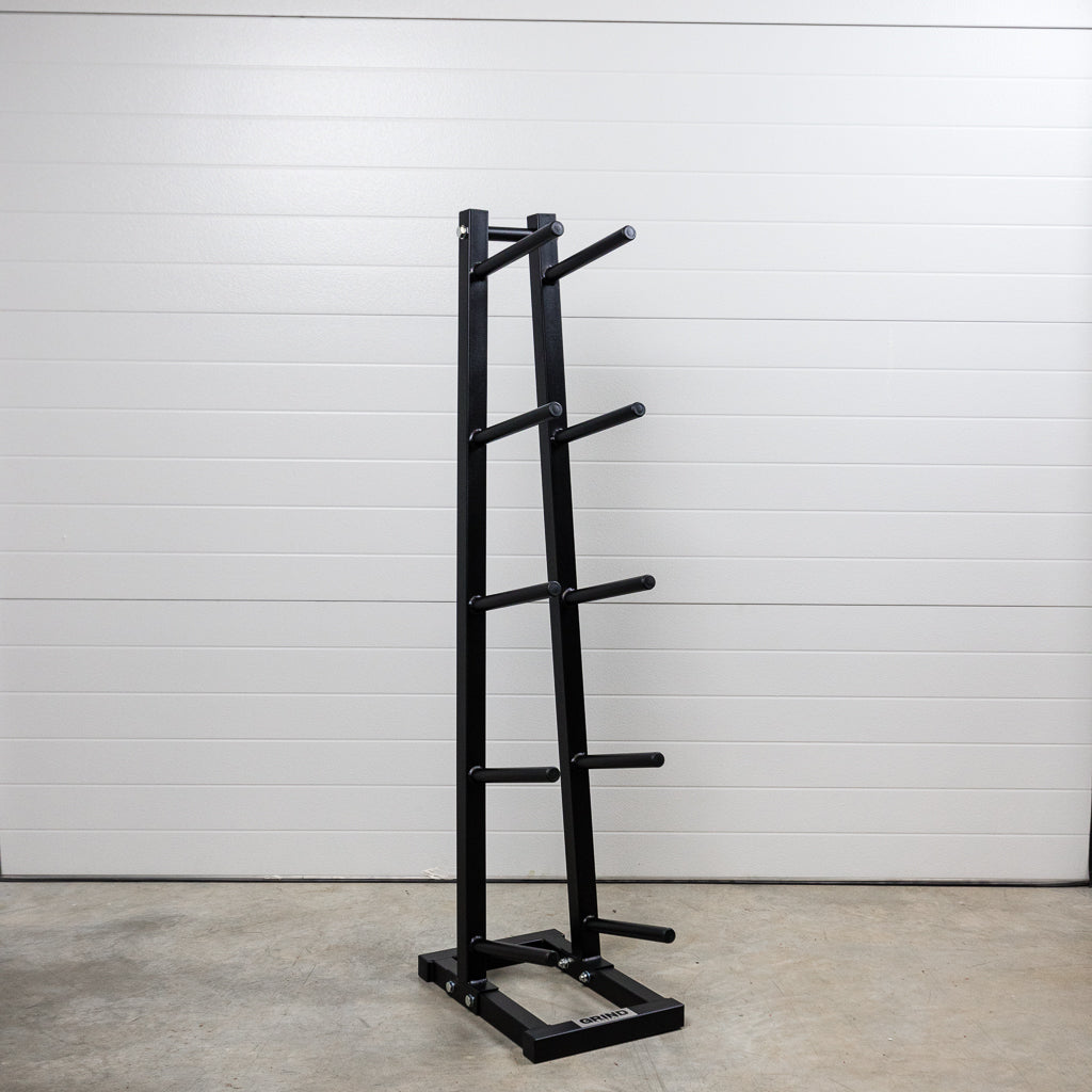 Grind Ball Storage Rack empty. Five available slots to hold balls of varying sizes.