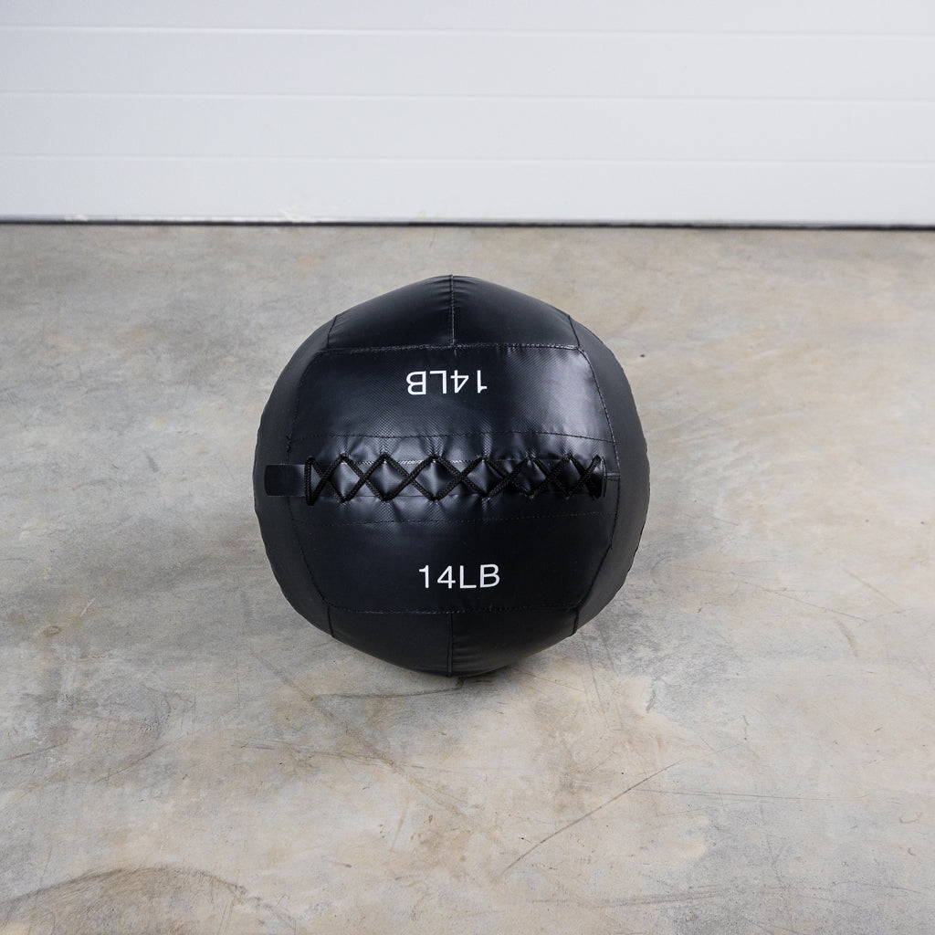 14lb Soft Wall Ball on floor.