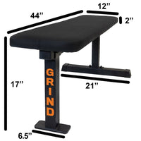 Thumbnail for The GRIND Fitness 3-Post Utility Flat Bench Dimensions
