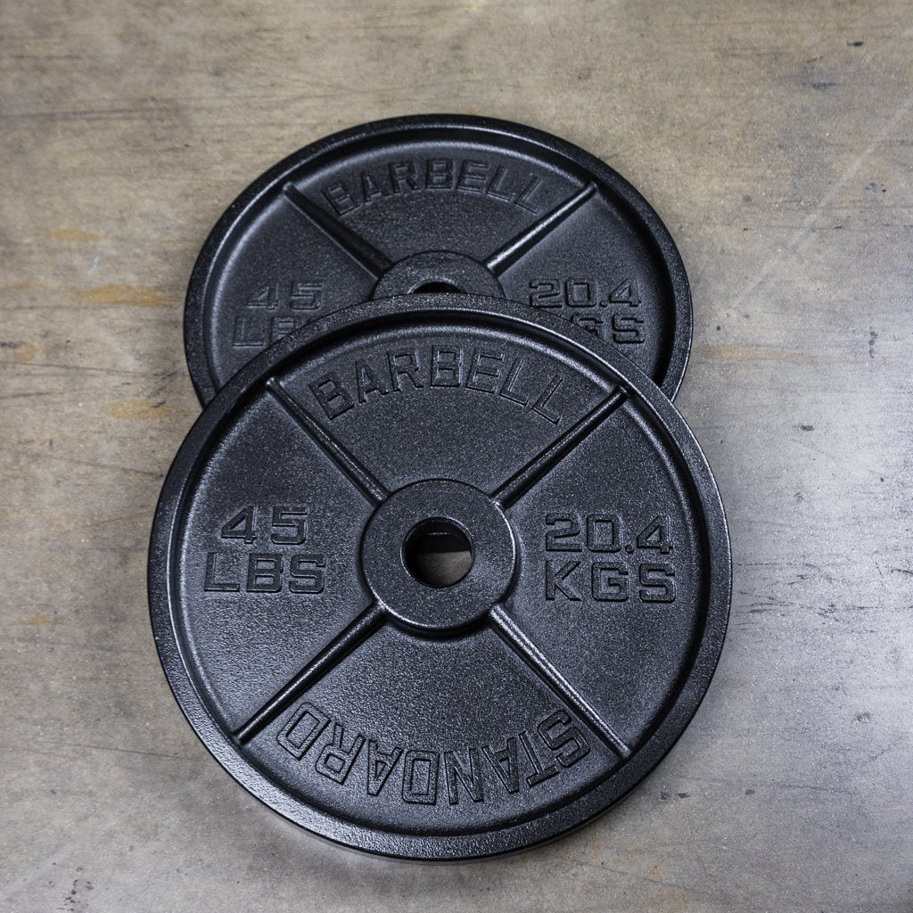A Pair of  The GRIND Fitness Cast Iron 45lb Weight Plates