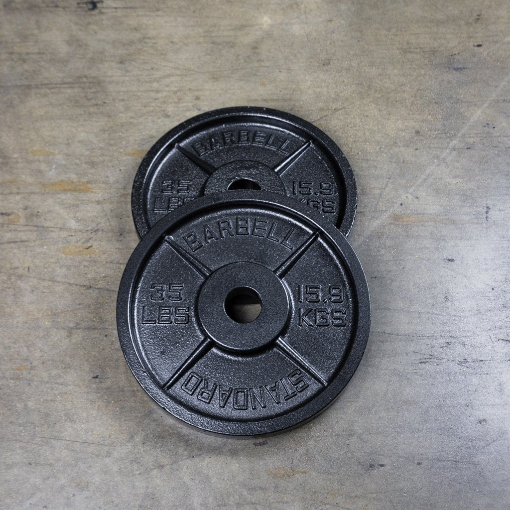 A Pair of  The GRIND Fitness Cast Iron 35lb Weight Plates