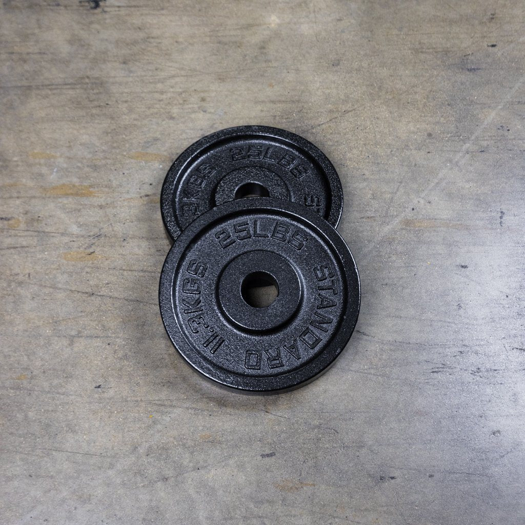 A Pair of  The GRIND Fitness Cast Iron 25lb Weight Plates