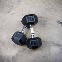 Thumbnail for The GRIND Fitness Rubber Hex Dumbbells 35lbs