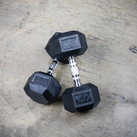Thumbnail for The GRIND Fitness Rubber Hex Dumbbells 40lbs