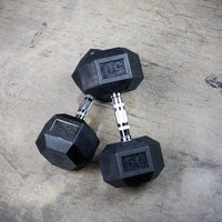 Thumbnail for The GRIND Fitness Rubber Hex Dumbbells 50lbs