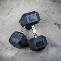 Thumbnail for The GRIND Fitness Rubber Hex Dumbbells 70lbs