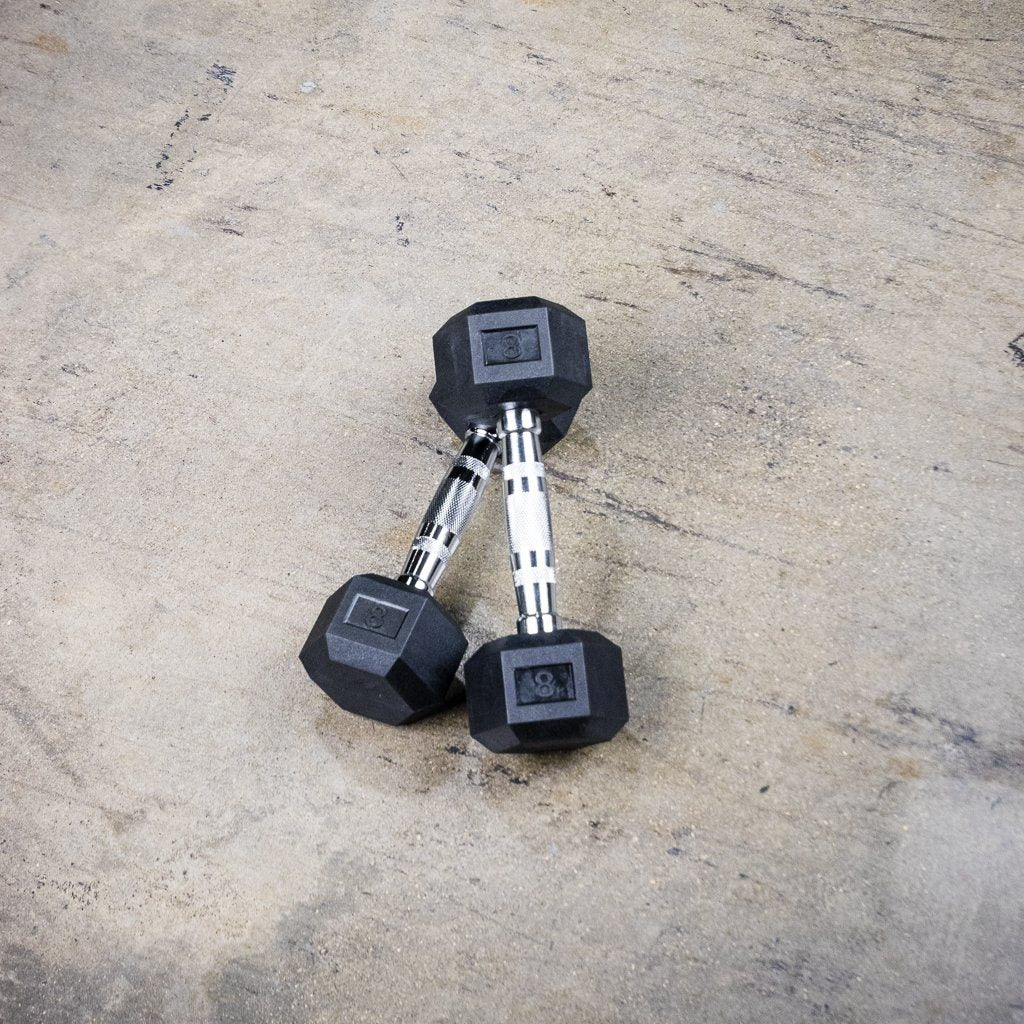 The GRIND Fitness Rubber Hex Dumbbells 8lbs