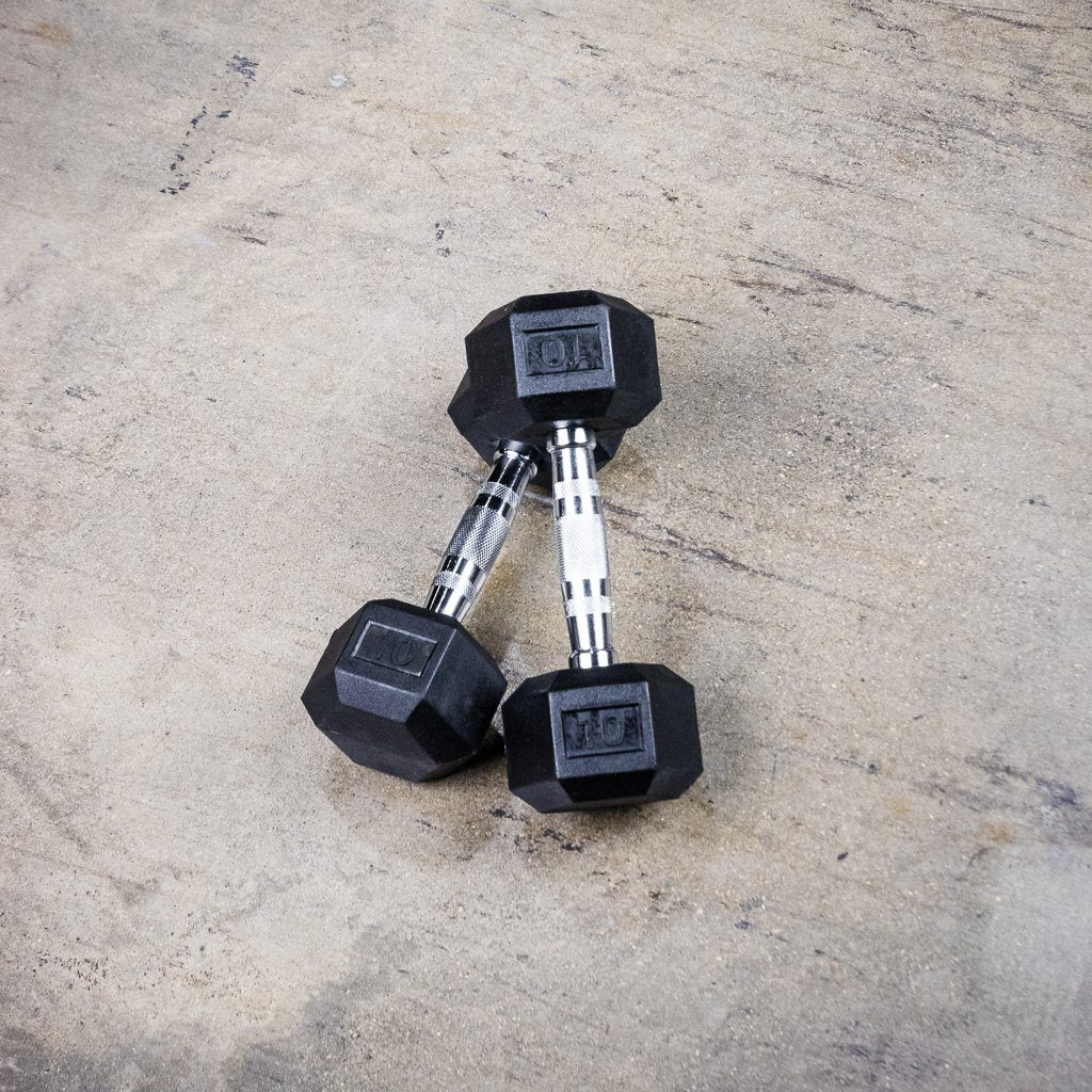 The GRIND Fitness Rubber Hex Dumbbells 10lbs