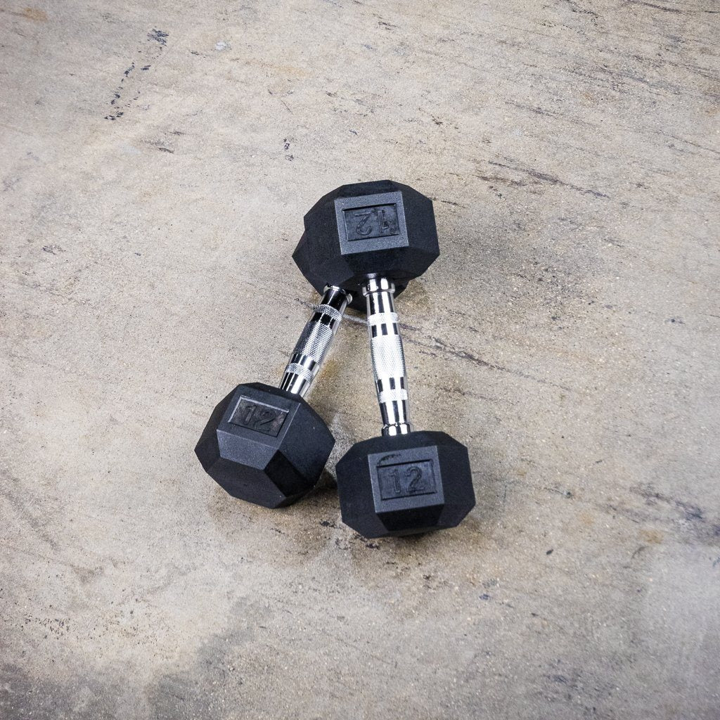 The GRIND Fitness Rubber Hex Dumbbells 12lbs